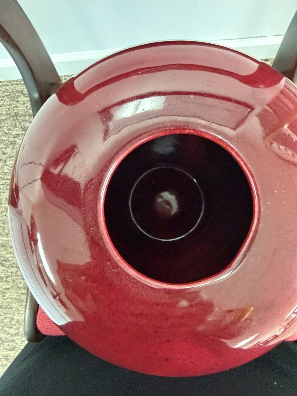 Elegant Deep Burgundy Ceramic Decorative Jar with Lid